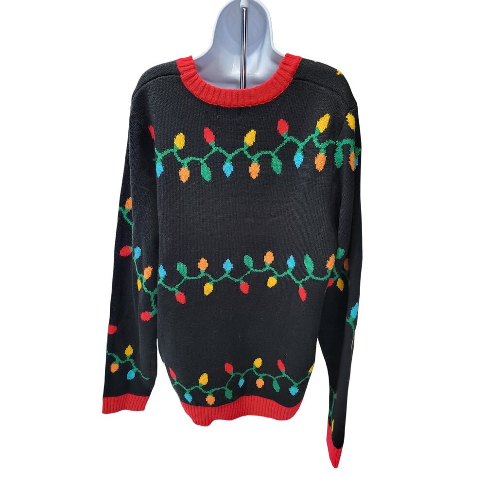 Holiday Time Unisex SZ XL Ugly Christmas Sweater Reindeer embroidered Sweater - Picture 3 of 3